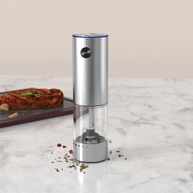 Electric Salt or Pepper Grinder , Stainless Steel with LED Light, Type-C Rechargeable, Ceramic Adjustable Coarseness