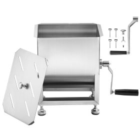 Manual Meat Mixer, 15L Fixed Tank Meat Processing Equipment(Mixing Maximum 15LBS for Meat), Stainless Steel Meat Mixer