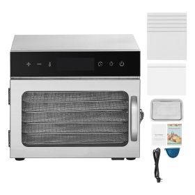 Food Dehydrator Machine, 6 Stainless Steel Trays, 400W Electric Food Dryer with Adjustable Temperature & 24-Hour Timer, Freeze Dryer for Jerky, M