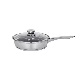 Egg Poacher Pan, 4-Cup Poached Egg Maker, Stainless Steel Poaching Pan and Frying Skillet, with 4 Nonsitck Detachable Large Cups, Lid