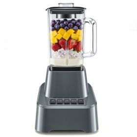 Professional ice cream blender, full-size household blender, equipped with a 54-ounce large-capacity glass cup (Color: grey)