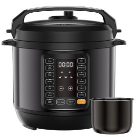 Electric pressure cooker, multi-functional kitchen appliance, instant heating multi-functional cookingware, stainless steel cookingware (Color: black/8QT)