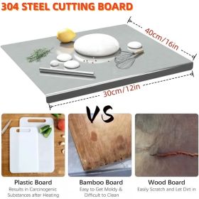 XXL 304 Stainless Steel Cutting Board  Anti-Slip & Mildew-Proof No More Moldy Wooden Boards - Heavy-Duty & Food-Safe, Easy To Clean - Chop Meat, (Option: 30CM40CM)